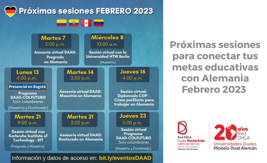 ¡Próximas sesiones para conectar sus metas con Alemania!